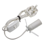 White SES Lampholder with Sprung Fixing Clip PLU14269