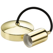 Polished Brass 6" Plain E27 Pendant Light Fitting Class 2