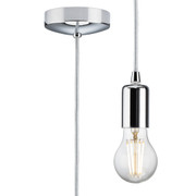 Polished Chrome 1.8m Plain E27 Pendant Light Fitting Class 2