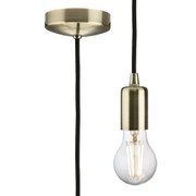 Antique Brass 1.8m Plain E27 Pendant Light Fitting Class 2