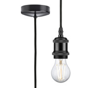 Matt Black 1.8m Threaded E27 Pendant Light Fitting Class 2