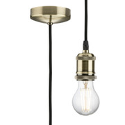 Antique Brass 1.8m Threaded E27 Pendant Light Fitting Class 2