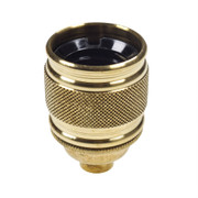 E27 Brass Lampholder with Beaded Knurled Centre 10mm Entry