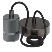 E27 Aluminium Gun Metal Pendant Light