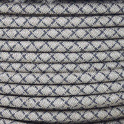 Anthracite Cotton and Natural Linen Round Fabric Cable 3 Core