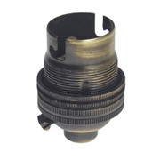 BC | B22 | Bayonet Cap Antique Brass Un-Switched Lampholder 10mm Entry