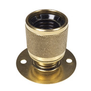 ES | E27 Brass Batten Lampholder with Decorative Knurled Design