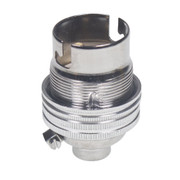 BC | B22 | Bayonet Cap Chrome Un-Switched Lampholder 10mm Entry
