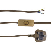 2.5m Gold 3 Core Cord Set with Switch and Plug