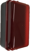 230V IP54 5W LED Security Amenity Bulkhead Black Base with Red Diffuser