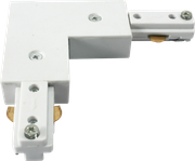 230V Track L Right Angle Connector - White