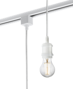 230V 1.8M E27 Vintage Track Pendant - White