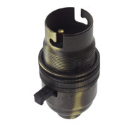 BC | B22 | Bayonet Cap Antique Brass Switched Lampholder 1/2" Entry