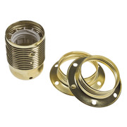 ES | E27 | Edison Screw Brass Plated Threaded Lampholder