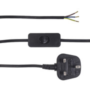 Black 3 Core With Moulded Plug And In Line Switch 2.5m Long 82994