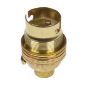 BC | B22 | Bayonet Cap Brass Un-Switched Lampholder 10mm Entry with Stem Lock