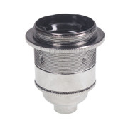 ES | E27 | Edison Screw Chrome Threaded Lampholder with 10mm Base Fixing