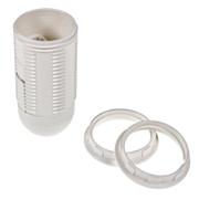 SES | E14 | Small Edison Screw Threaded White Lampholder with Push Wire Terminals