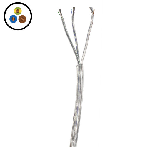 3 Core Transparent Round PVC Clear Flex 0.75mm