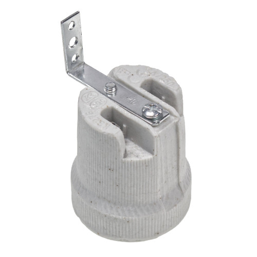 ES | E27 | Edison Screw Porcelain Lampholder with Reversed Bracket