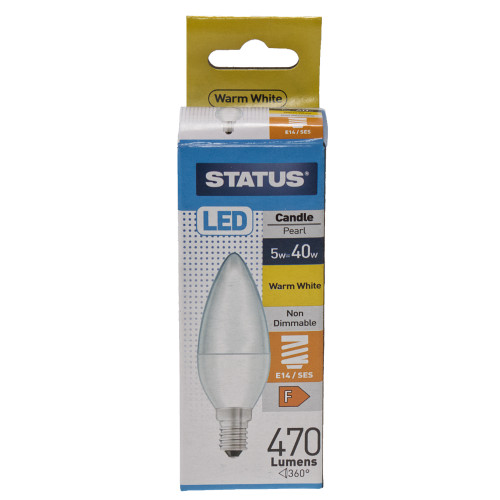 LED SES Candle 5w Status Warm White PLU39878