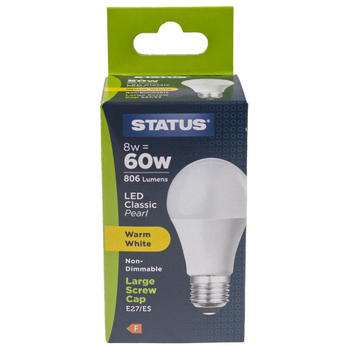 ES | E14 Status LED 8w Pearl GLS Lamp 