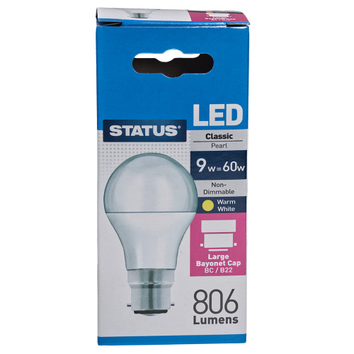 Status LED BC 9w Pearl GLS Lamp
