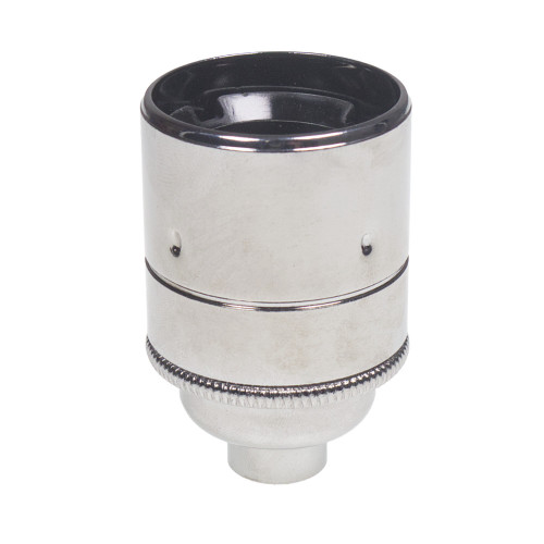 ES | E27 | Edison Screw Chrome Plain Lampholder with 1/2" Fixing
