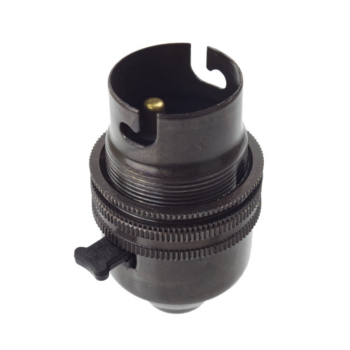 BC | B22 | Bayonet Cap Bronze Plated 10mm Switched Lampholder