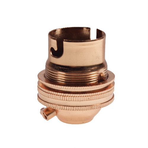 BC | B22 | Bayonet Cap Economy Copper Plated Lampholder 10mm Entry