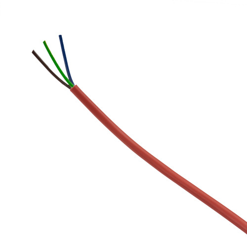 Vermillion Red 3 Core PVC Flex Round 0.75mm