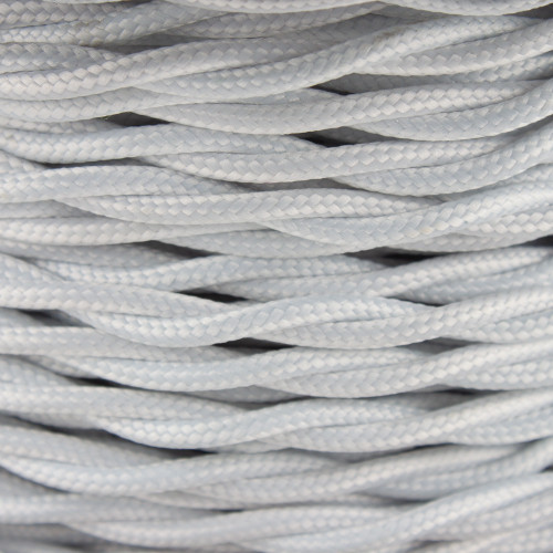 White 2 Core Twisted Braided Cable 4476883