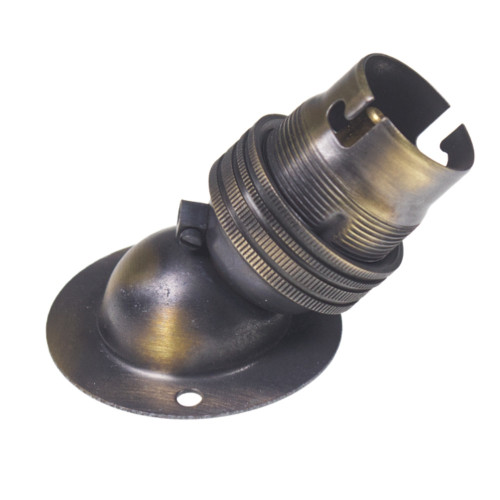 BC | B22 | Bayonet Cap Antique Brass Angled Batten Lampholder