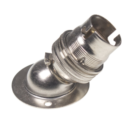 BC | B22 | Bayonet Cap Nickel Angled Batten Lampholder