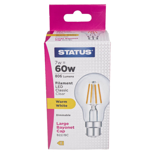 LED BC GLS 7w Dimmable Lamp