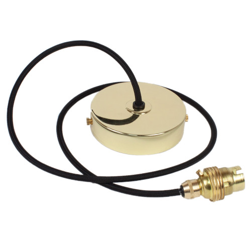 Brass Pendant Kit 1m Cable - Black 4700291