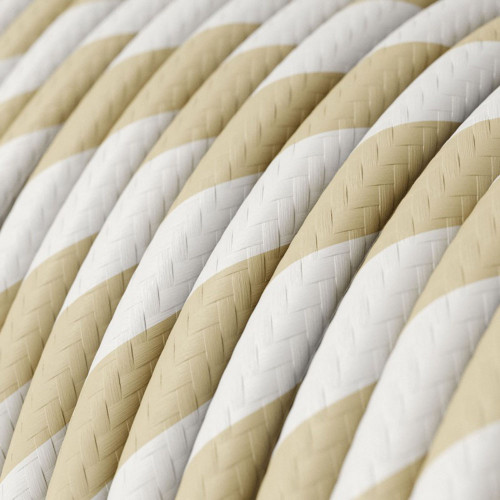 HD Cream and Nut Twist Round Fabric Cable 3 Core 4774538