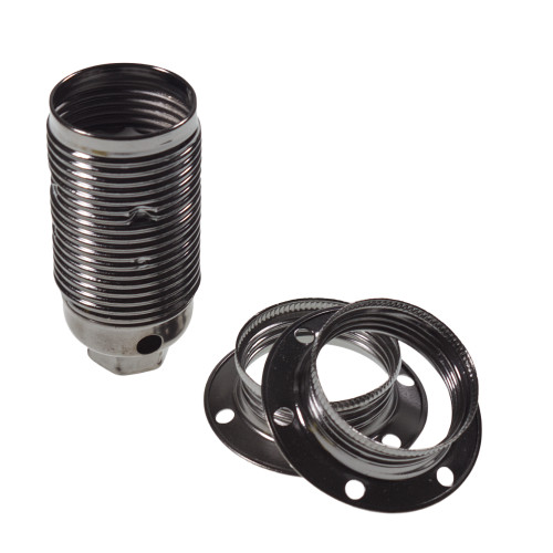 SES | E14 | Small Edison Screw Gun Metal Threaded Lampholder with 10mm Entry