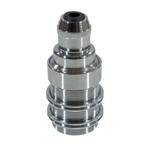 SES | E14 | Small Edison Screw Chrome Threaded Lampholder with Cord Grip and Shade Rings