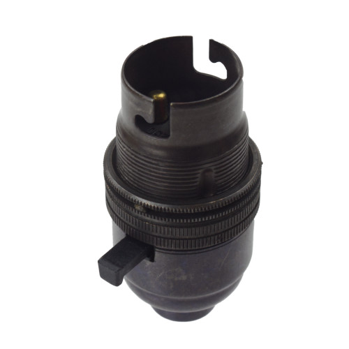 BC | B22 | Bayonet Cap Bronze Switched Lampholder 10mm Entry with Stem Lock
