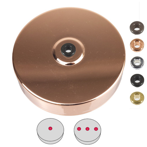 Copper Ceiling Rose with 10mm Holes and Fixing Plate 6602453