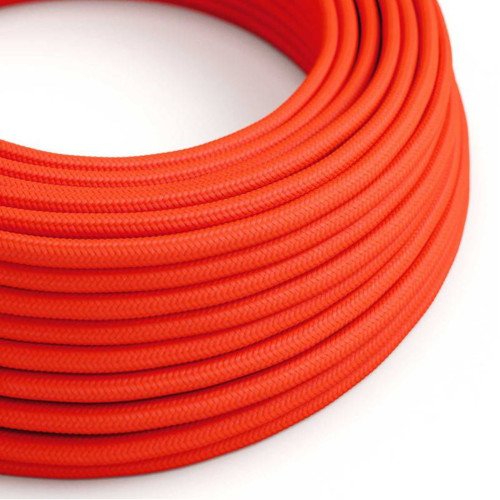 Neon Orange 3 Core Round Fabric Cable 6411771