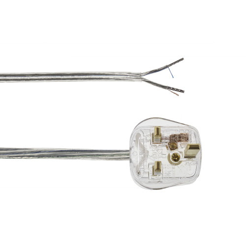 Transparent Un-Switched 2 Core With Plug 2.5m Long 11731182