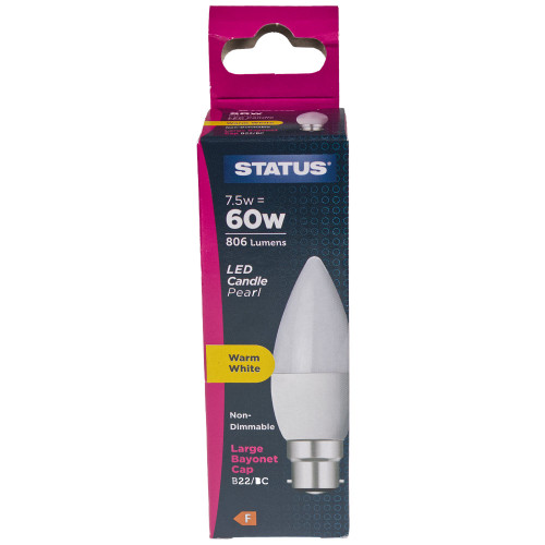 BC | Bayonet Cap 7.5w Warm White LED Candle Lamp