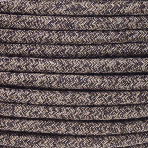 2 Core Brown Natural Linen Outdoor Round Cable 1.00mm