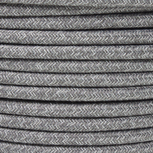 2 Core Grey Natural Linen Outdoor Round Cable 1.00mm