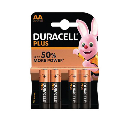 Duracell Plus Power AA Batteries Pack of 4 PLU72915
