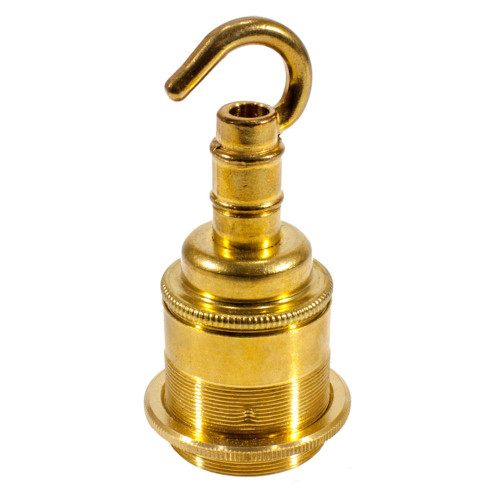 ES | E27 Brass Threaded Lampholder with Hook 