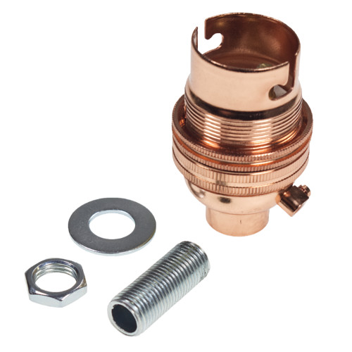 BC | B22 | Bayonet Cap Copper Un-Switched Lampholder With 10mm Fixing