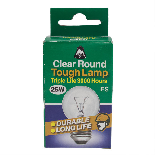ES | E27 Clear Round Tough Lamp 25W